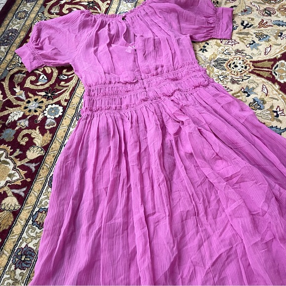 Rebecca Taylor Short Sleeve Pleated Dress - Picture 4 of 13